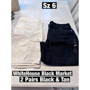 White House Black Market Black and Tan Shorts Duo